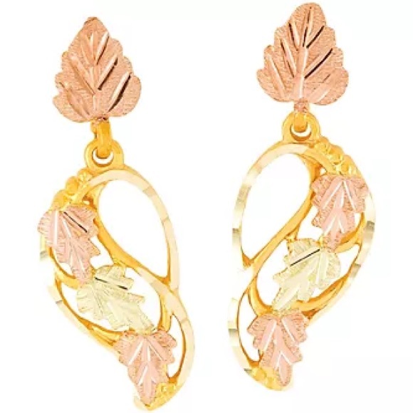 Black Hills Swirling Vine Earrings, real gold 10K/12K ! Free Shipping - Picture 8 of 9